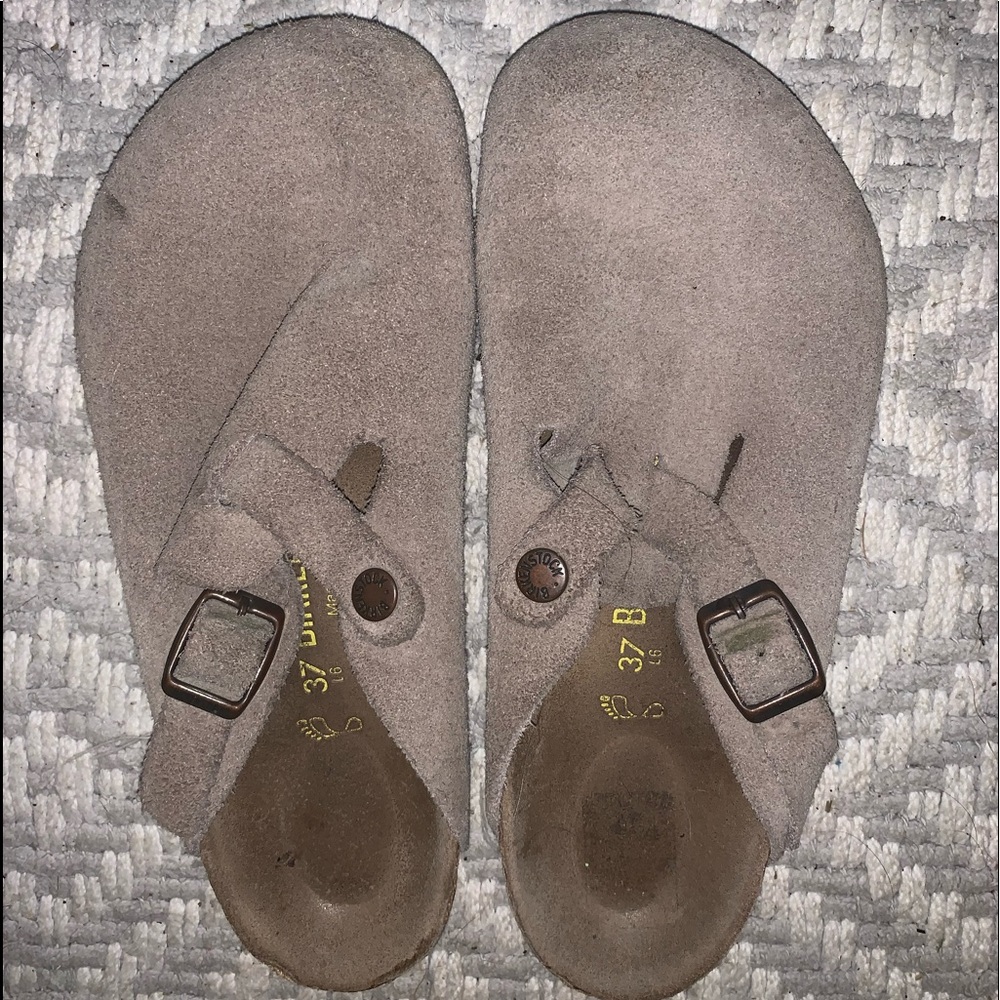 taupe birkenstock clogs